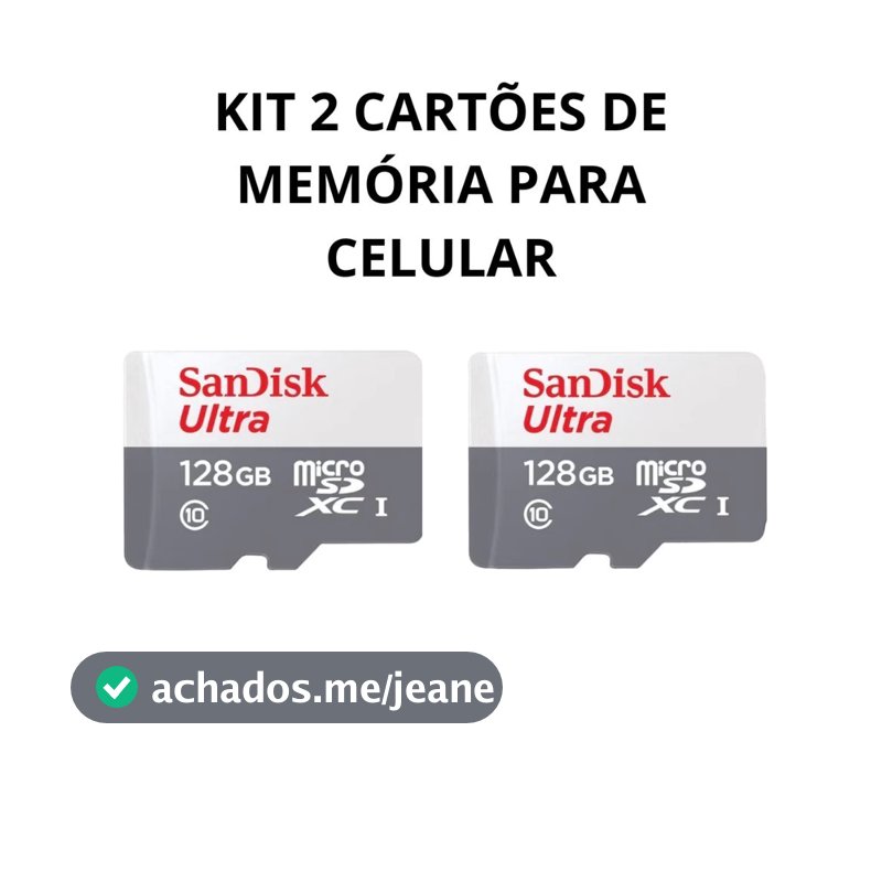 Kit 2 cartões de memória 128gb ultra muito mais memória smartphone