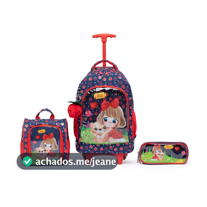 Kit Mochila Escolar Rodinha Infantil Estojo Lancheira Yupe