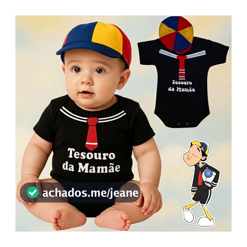 Body Bebê Meninos Infantil Mêsversário Temático Kiko Tesouro Da Mamãe Chaves Chapolin Em Algodão Super Confortável