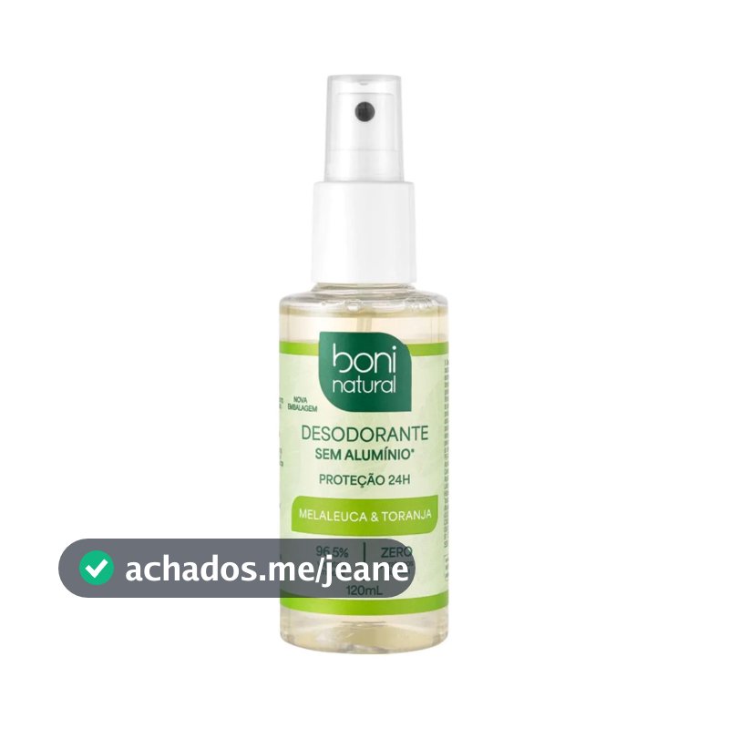 Desodorante Spray Boni Natural Melaleuca E Toranja 120ml