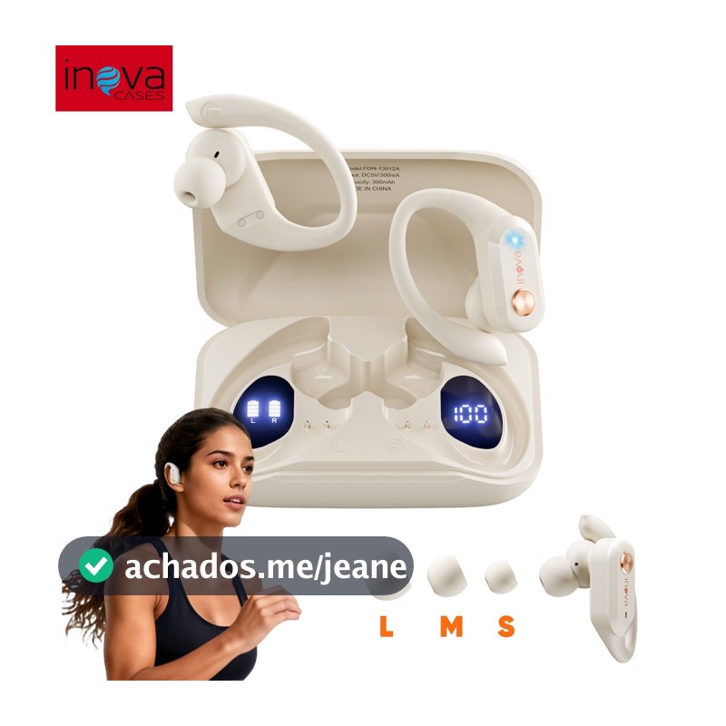 Inova fone de ouvido bluetooth sem fio Ows Com BT6.0 Condução Óssea/Compacto e Leve/Resistente a Água/Tipo-C