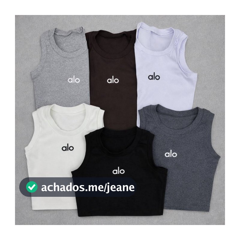 ALO Cropped Regata Canelado Fitness