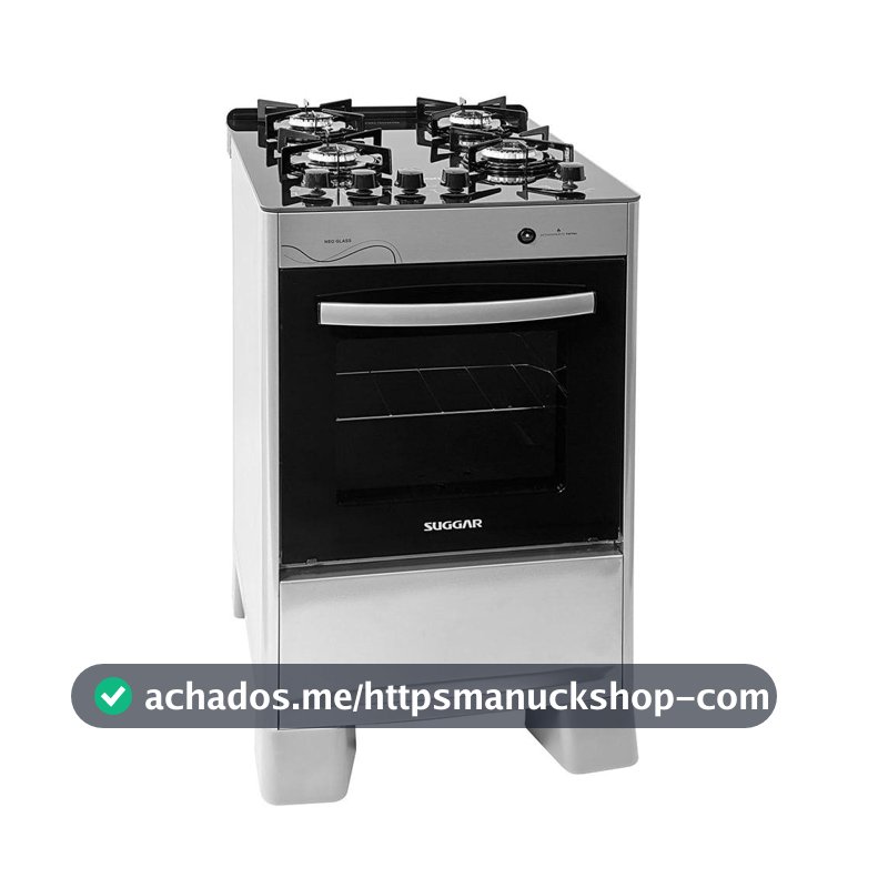 Fogão Suggar Neo Glass 4 Bocas Prata FGVNG410 Bivolt