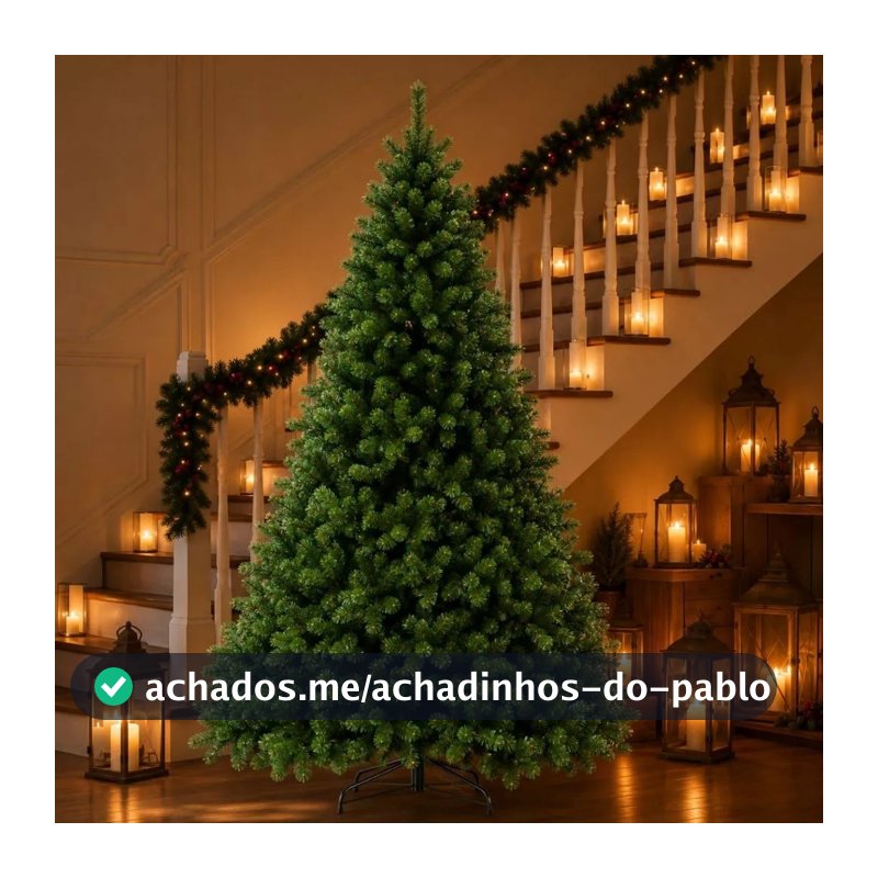 Arvore De Natal 2,10 Metros 650 Galhos Cheia Pinheiro Luxo Cor Verde