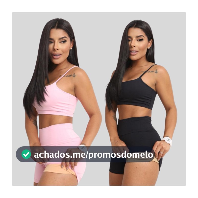 Conjunto Academia Short e Top Duplo Poliamida Corrida Roupa de Treino Feminina Zero Transparência