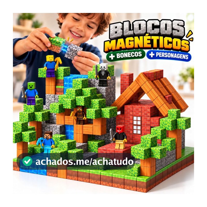 Blocos Magnéticos Infantil Educativo Cubos  Peças Brinquedo Construção Com Ímã Crianças
