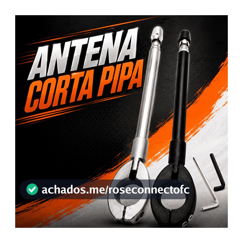 Antena Corta Pipa Moto Retrátil Anti Cerol Aço Inox Guidão 6 Estagios