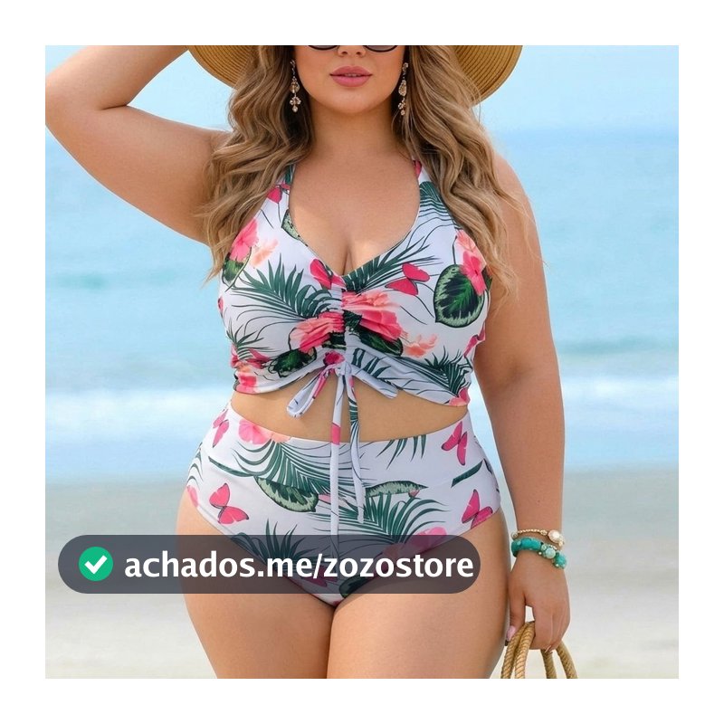 Biquini Plus Size Semifio Cintura Alta GG XGG Estampa Exclusiva feminino