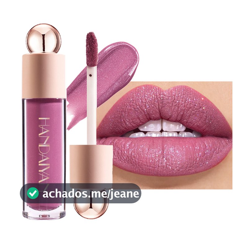 Batom Líquido Brilhante Mate Diamante Brilho Labial À Prova D'água Pérola Longa Duração Maquiagem Dos Lábios Feminina