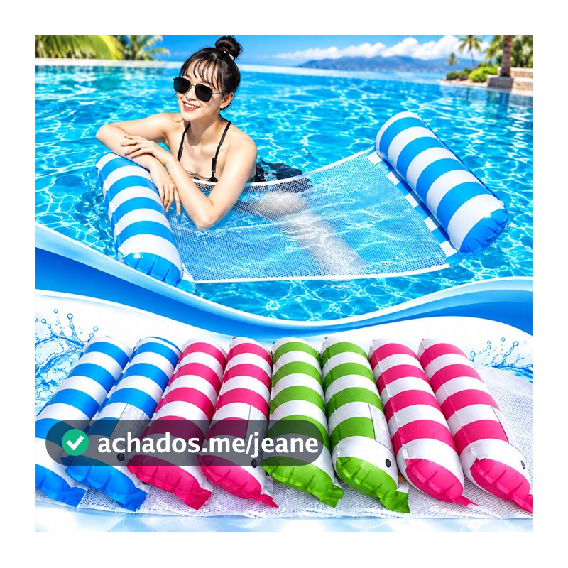 Espreguiçadeira Flutuante Piscina Bóia Rede Inflável Listrada
