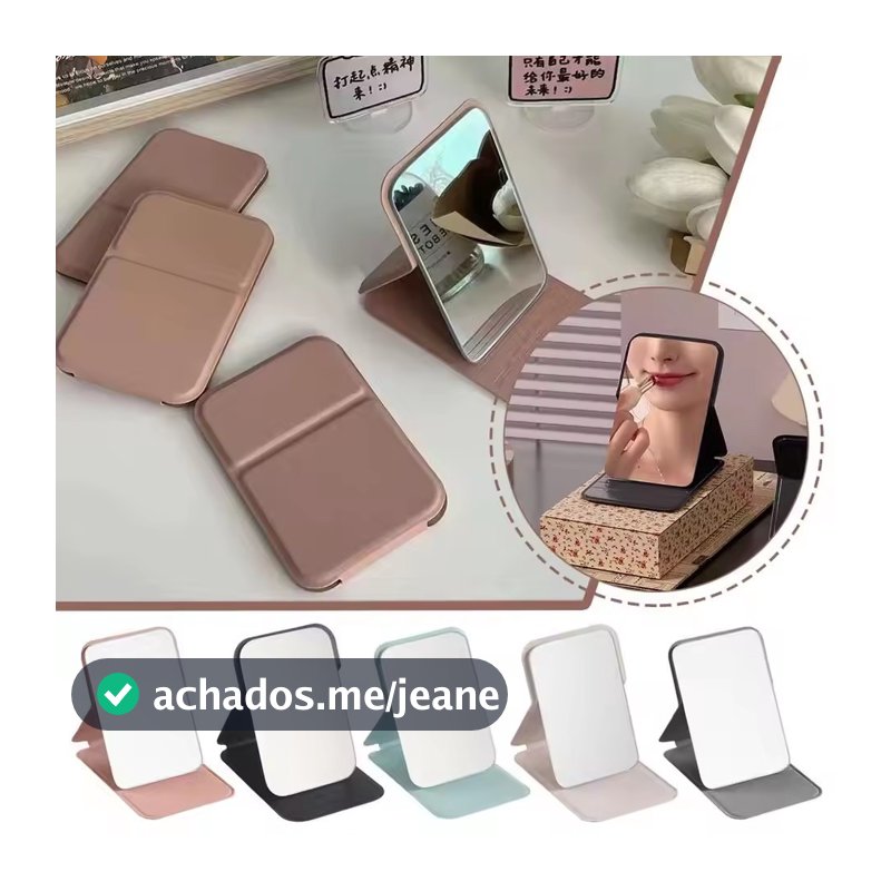 1/2/3 Espelho De Maquiagem Dobrável De Alta Qualidade Portátil Bolso Único Lado Criativo Feminino Cor Sólida Lidar