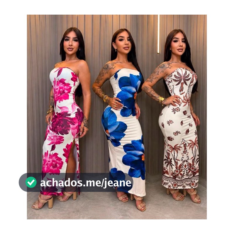 Vestido Feminino Longo Tomara Que Caia Com Bojo Cinturado Fenda Verão Estampado