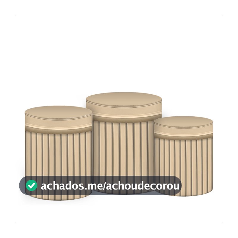 Trio Capas De Cilindro Veste Fácil em Tecido Sublimado 3D Efeito Ripado Ripa Madeira Bege SC-118