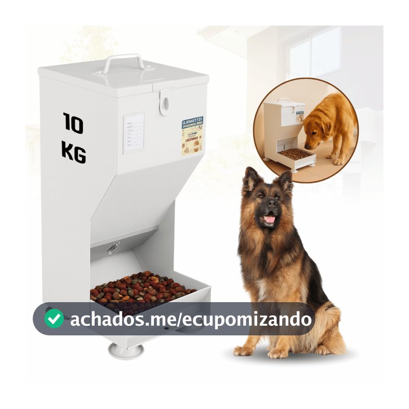 Comedouro Automático de Aço para Cães Gato Coelho 10kg Fercar