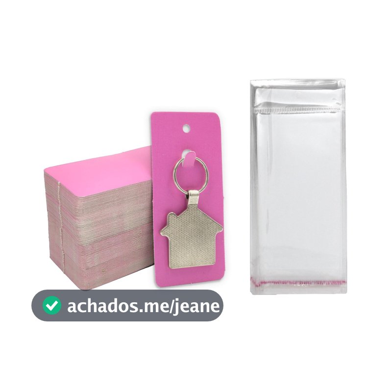 Kit 200 Cartela de Chaveiro e 200 Saquinho 6x12 c/furo