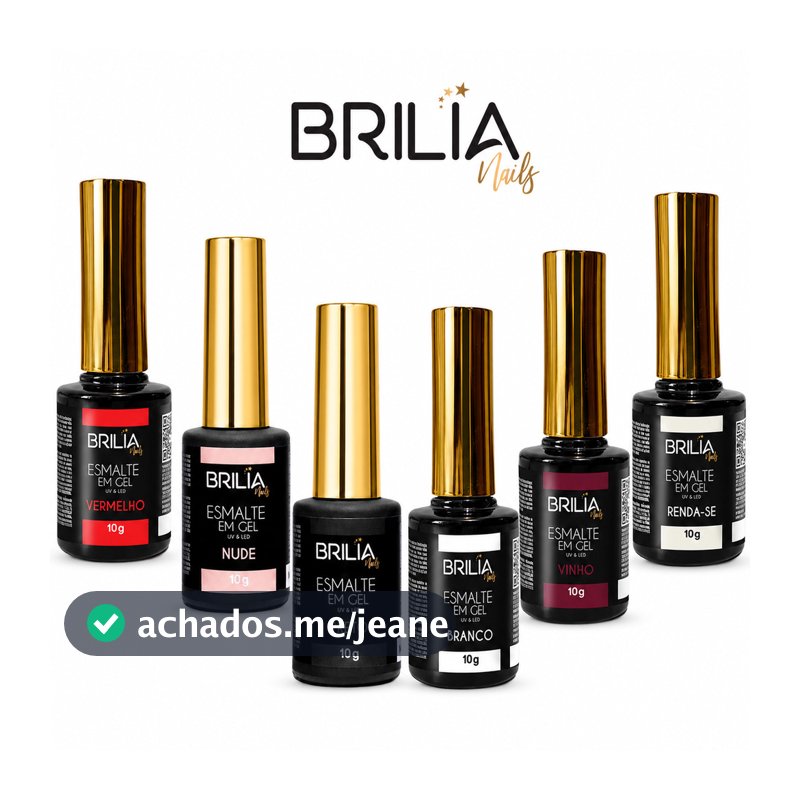 Esmalte Em Gel Para Alongamento De Unha Brilia Nails Esmaltação Manicure Profissional Cabine Led/Uv
