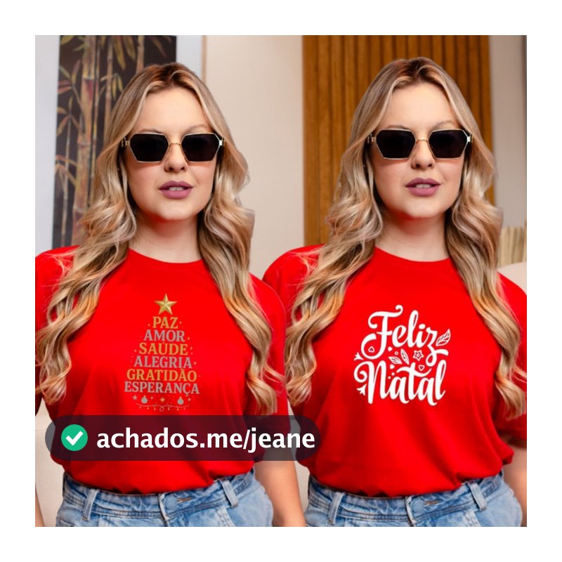 Kit 2 T-Shirt Feminina Estampada 100% Algodão Camiseta Natal Envio Imediato BRACOL STORE