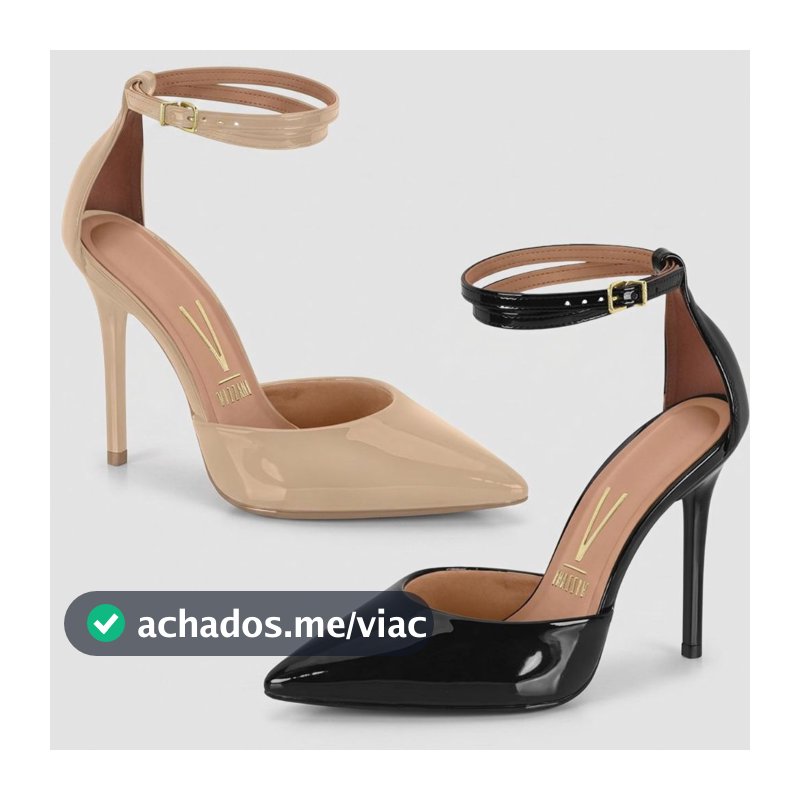 Sapato Scarpin Feminino Vizzano Salto Fino Alto Bico Fino Verniz Moderno Conforto