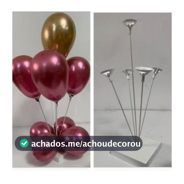 Suporte de Bexigas Balão Para Mesa com 30 cm de altura Decoração Festas Base em MDF, kit com 2 Unidades