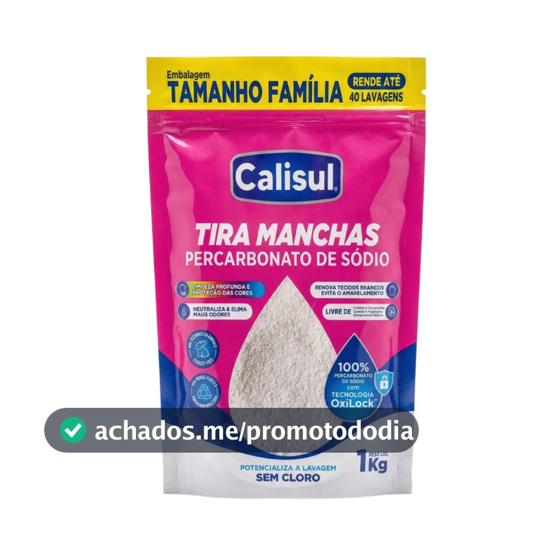 CALISUL PERCARBONATO DE SÓDIO 100% Pureza total - Tira Manchas Natural