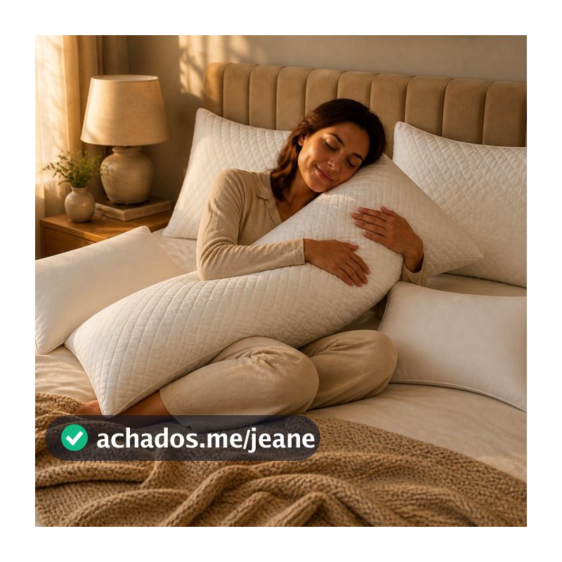 Kit Cama Posta 5 Peças Xuxão 140x40 + 2 Travesseiros 70x50 + 2 Almofadas Baguete Aconchegante Fibra Siliconada