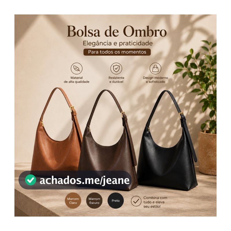 Bolsa Feminina Casual Textura Macia De Ombro e Transversal Alça Ajustável Couro Sintético