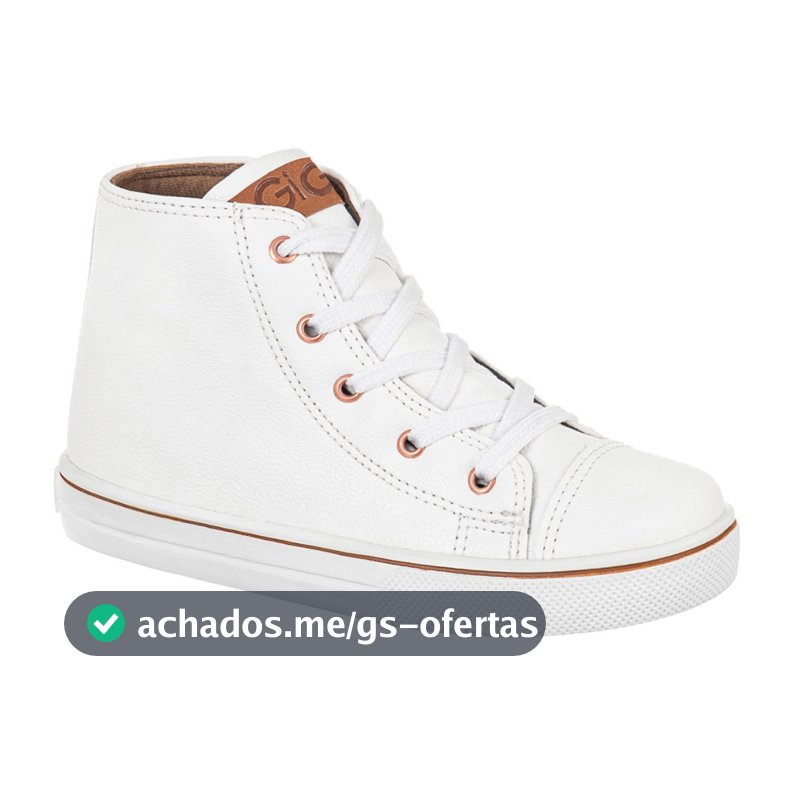 Tenis Infantil GiGiL Teen Feminino Cano Alto Escolar Macio Leve Confortável Cadarço Star Moda Atual