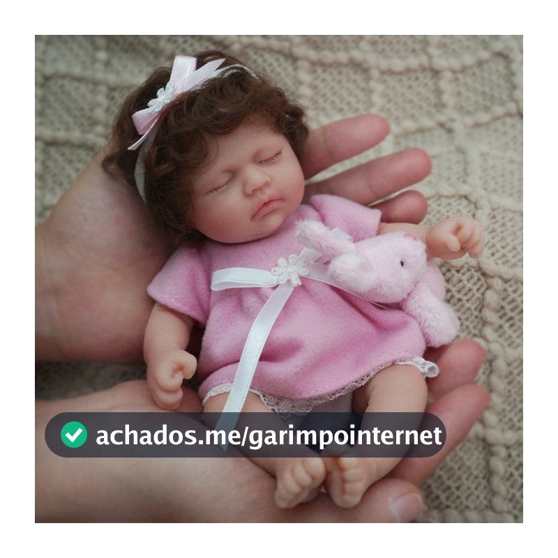 Boneca Bebê Reborn 20cm Silicone Sólido Suave Menina Original BRASTOY