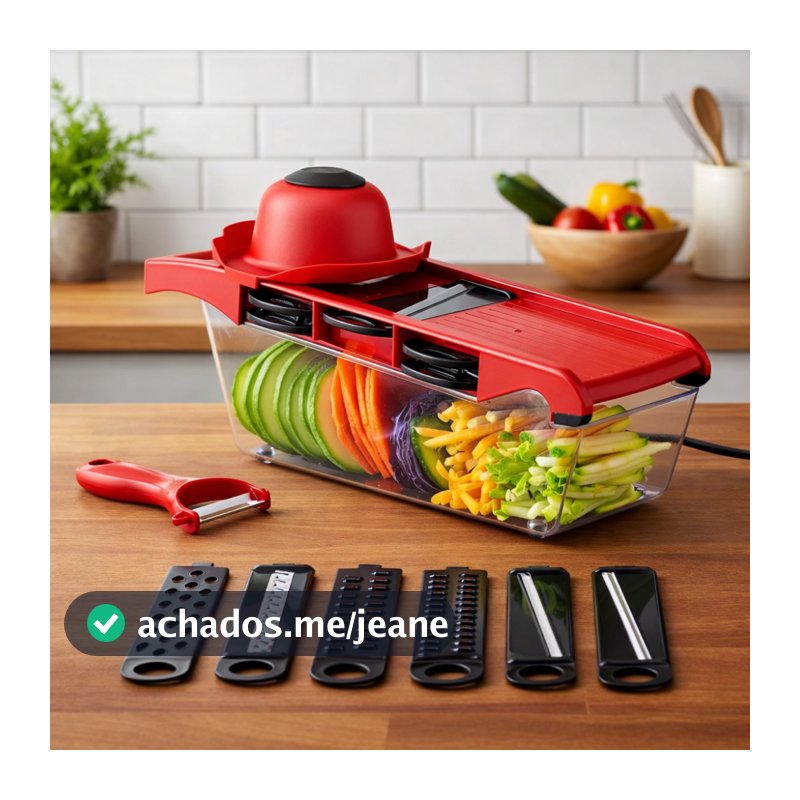 Mandoline Fatiador Profissional Cozinha Slicer Aço Inox Cortador Ralador Legumes Alimentos Cozinha