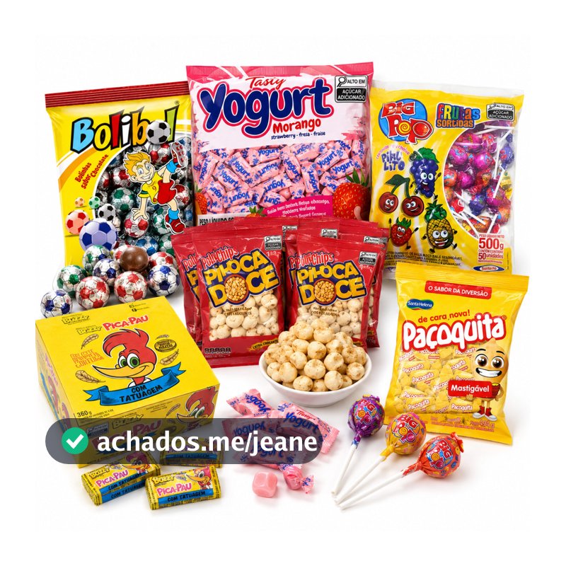 Kit 40 Sacolinhas Surpresa com 280 Doces Sortidos Lembrancinha Festa