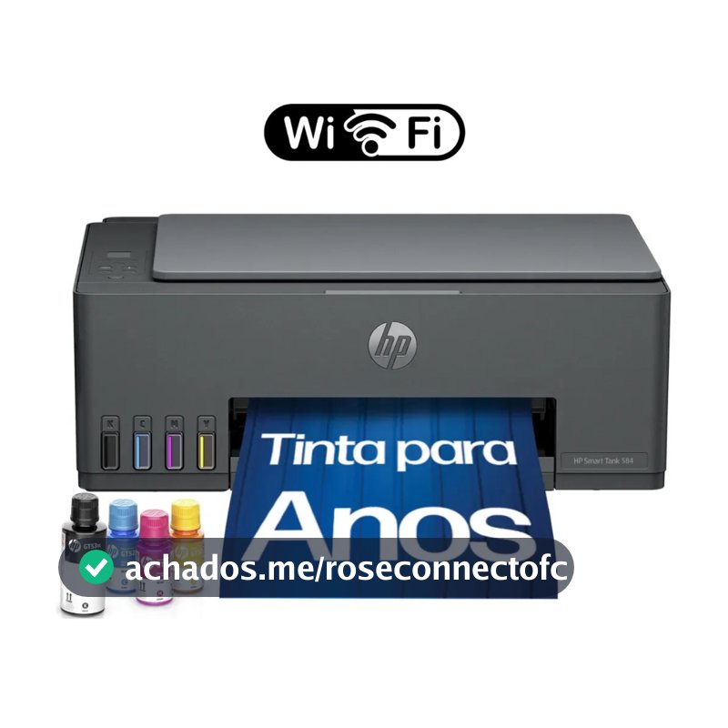 Impressora Multifuncional HP Smart Tank 584 + Kit de Tinta
