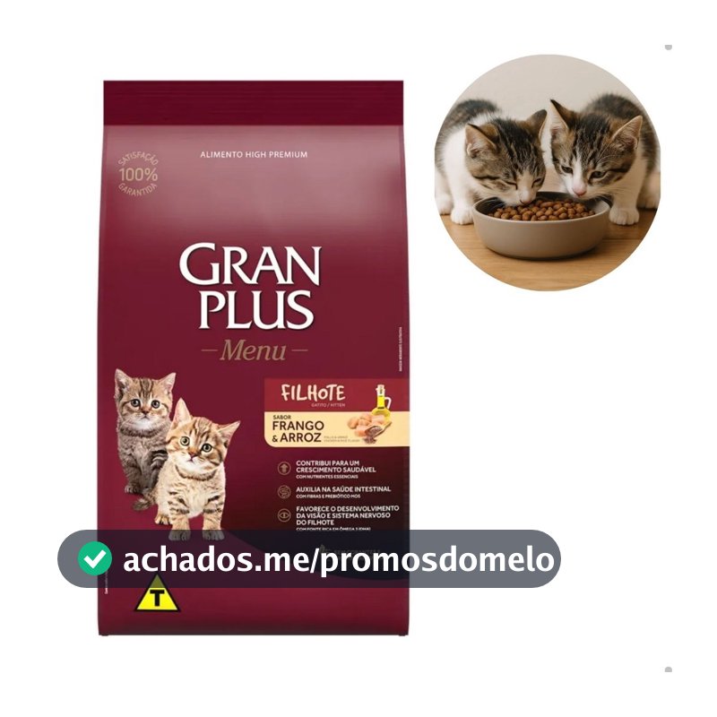 Ração GranPlus Menu Gatos Filhotes Frango e Arroz 3kg