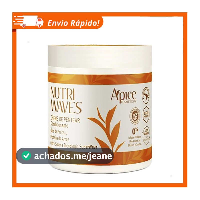 Creme de Pentear Nutri Waves Apice Proteção Térmica Condicionante 500g - Apse