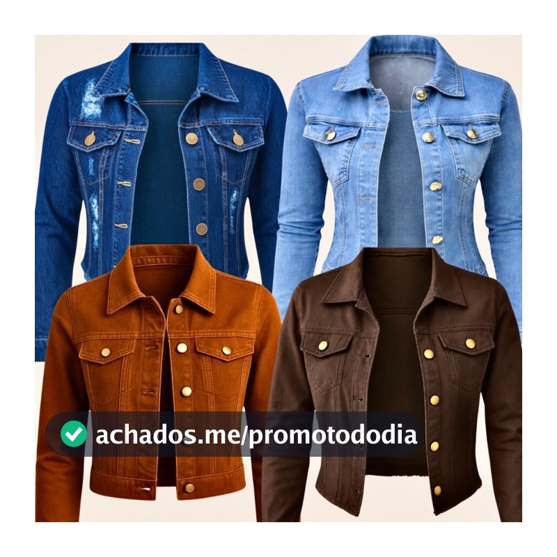 Jaqueta Jeans Feminina Manga Longa Denim Linha Premium