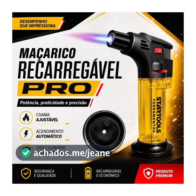 Mini maçarico recarregável acendedor automático culinário flambar fogão churrasqueira camping artesanato portátil MG :)