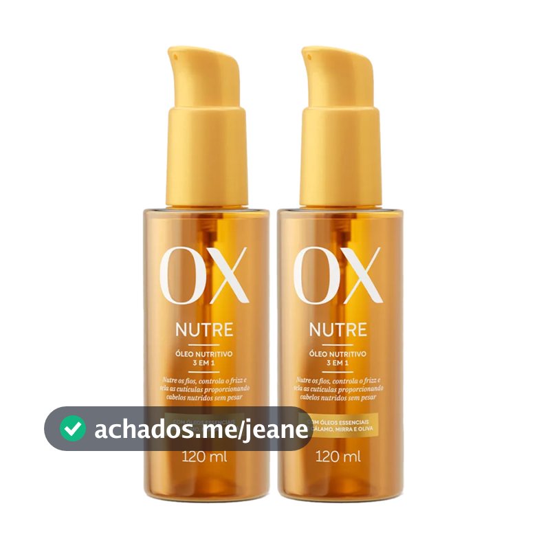 Kit Óleo Capilar Nutritivo OX Nutre 3 Em 1 120ml - 2 Unidades