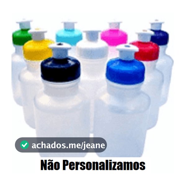 GARRAFA SQUEEZE 300ML TAMPA COLORIDA KIT COM 10 (SEM ADESIVO/MAIS DE DUAS CORES OPÇÃO SORTIDA)