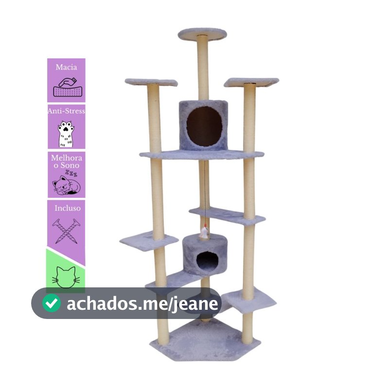 Arranhador Torre De Gatos Toca Grande Poste Sisal De Luxo
