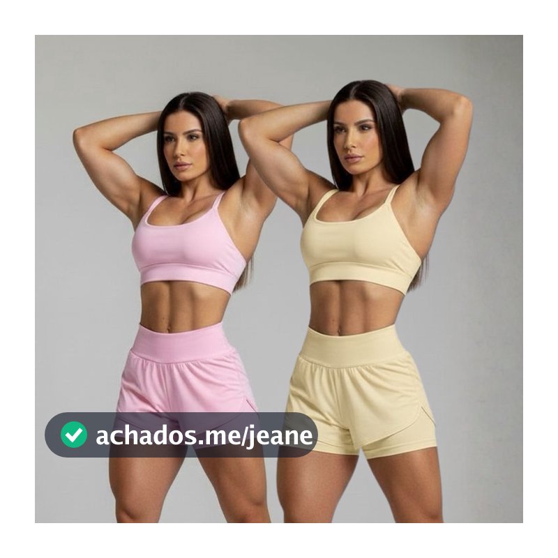 kit 2 conjuntos fitnes DUPLO de Cintura Alta Academia Treino Suplex Conjunto Esportivo