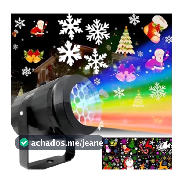 Projetor Natalino Refletor Luzes de Natal Com 16 Desenhos 3D A Laser Decorativo Bivolt Portátil