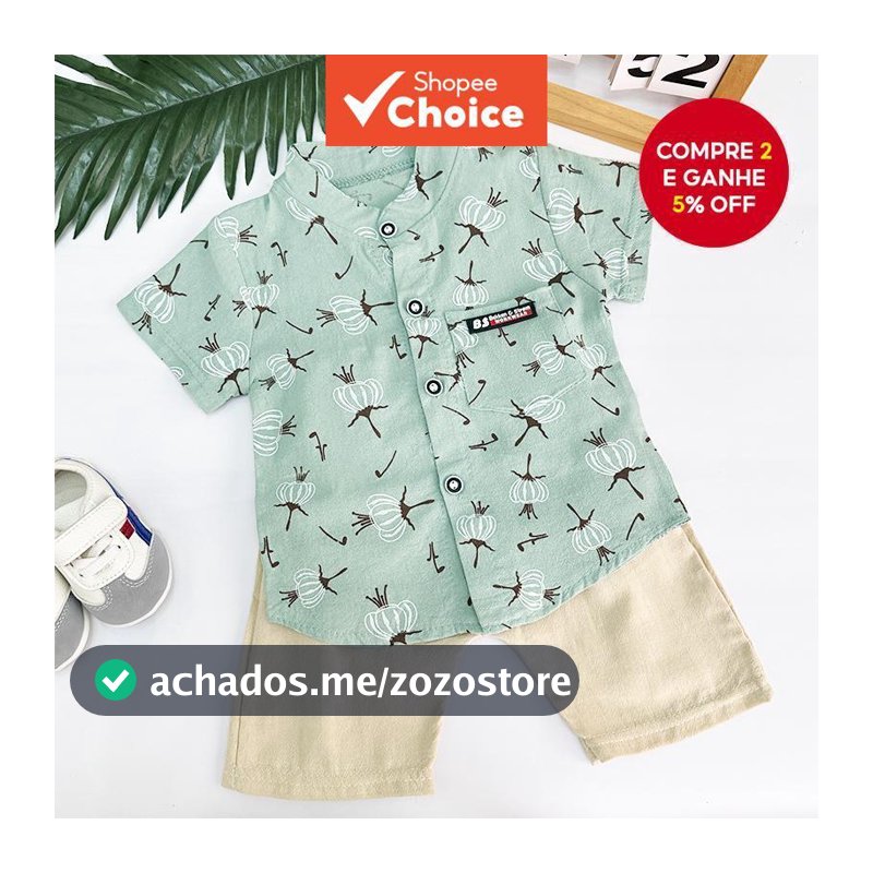 Conjunto De Roupa Para Bebê Menino 0-5 Anos – Camiseta E Shorts De Algodão Com Estampa De Dente De Leão Uso Casual De Ve
