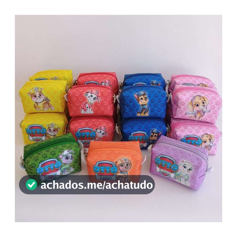 Kit c/15 ate 60 Porta Moeda Personalizado Patrulha Canina batizado lembrancinhas de aniversário brindes top