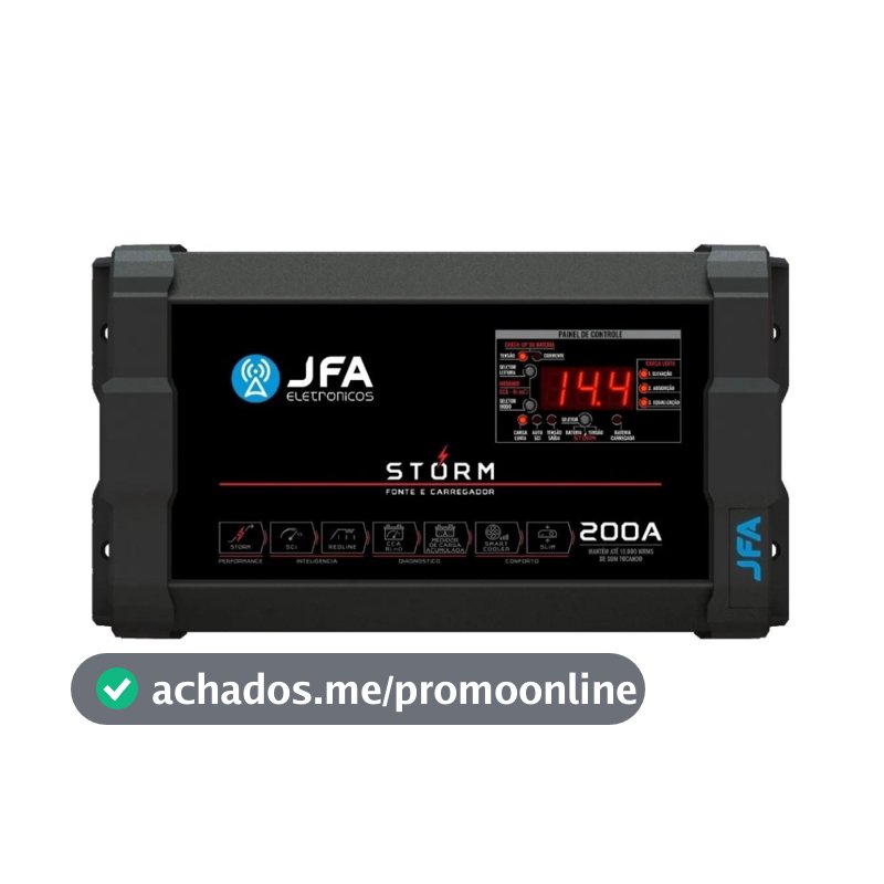 Fonte Automotiva Jfa 200a Storm Voltímetro Digital Mono 220v