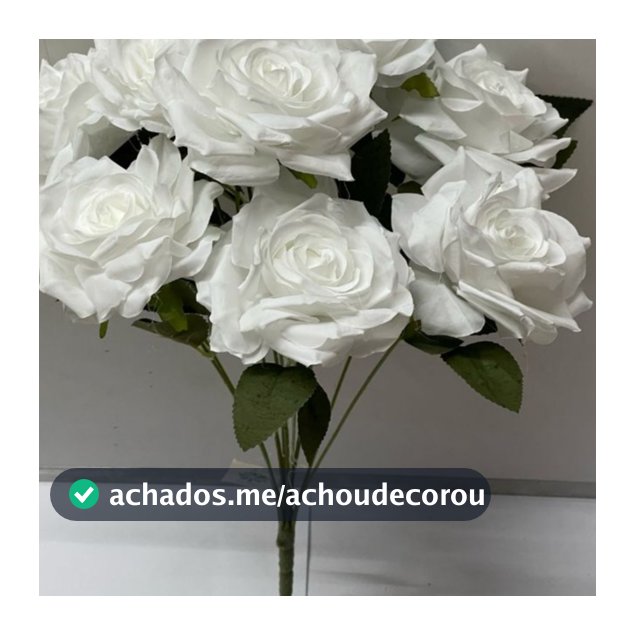 Rosa Artificial (CC514) 🌹 Galho de Rosa Artificial com 9 Rosas – aita 47cm
