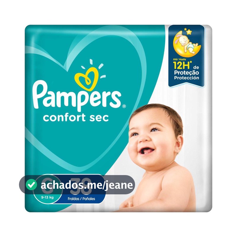 Fralda Pampers Confort Sec Mega Tamanho G com 38 Tiras
