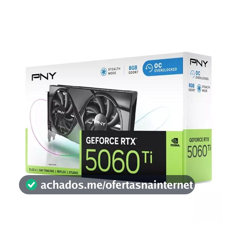 Placa de Video GeForce NVIDIA PNY RTX5060TI 8GB OC GDDR7 VCG5060T8DFXPB1-O