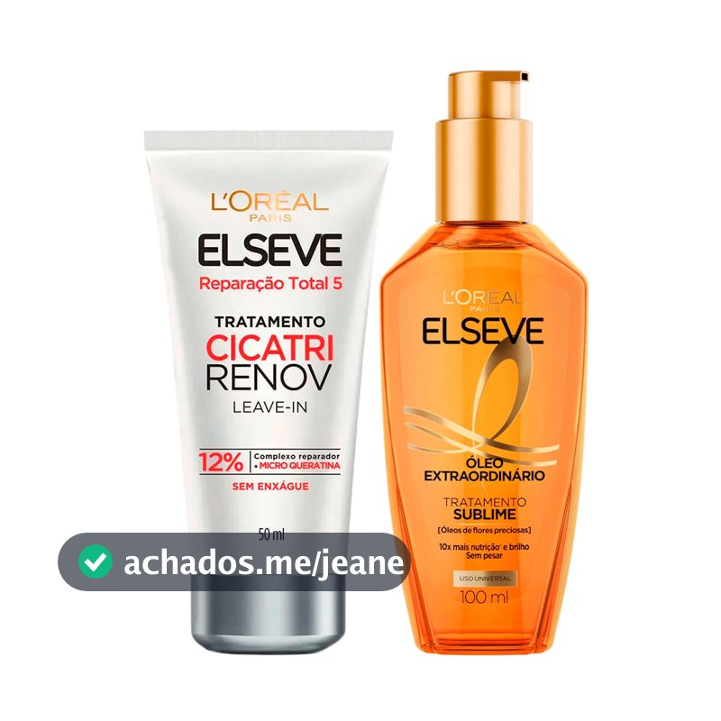 Kit Elseve Leave-In Cicatri Renov 50ml + Óleo Extraordinário 100ml