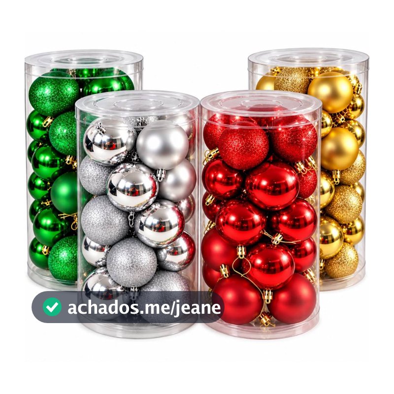 Kit 20 Bolas De Natal 6cm Vermelho Dourado Verde Prata Enfeites Para Árvore De Natal