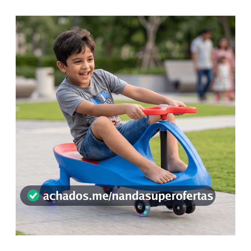 Carrinho Infantil Rolimã Gira Triciclo Roda Led Volante 360° Suporta 70kg Rosa Azul Vermelho Brinquedo Presente