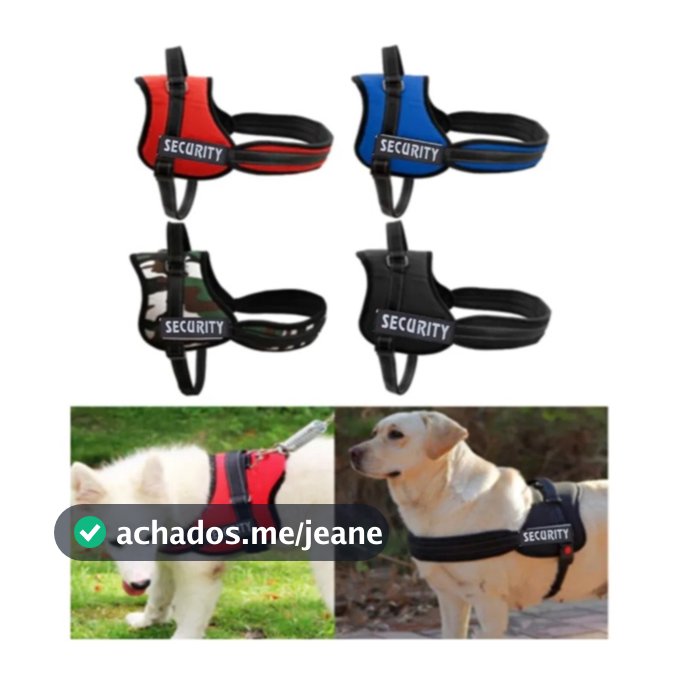 Peitoral Coleira Refletivo Regulagem Cachorro Caes Porte Medio Grande Reforcado Confortavel Ajuste